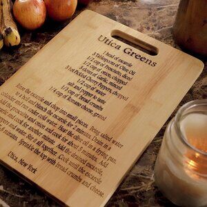 Utica NY Utica Green Recipe Engraved Cutting Board
